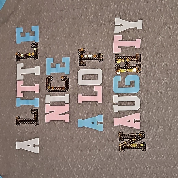 3 Holiday Juniors Top Red Sequin What The Elf? A Little Nice A Lot Of Naughty L - Picture 10 of 12